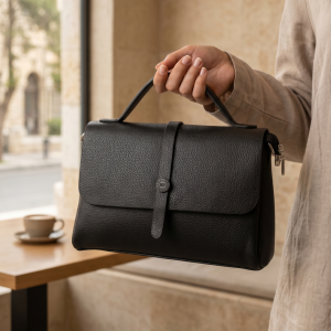 شنطة ستاتي اسود جلد