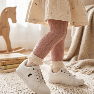 بوط اطفال عسلي جلد