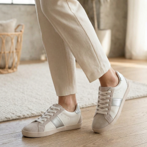 بوط ستاتي ابيض جلد