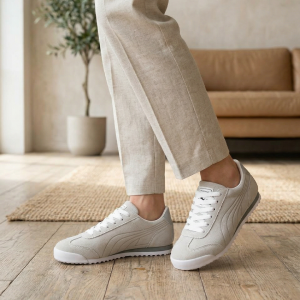 بوط ستاتي ابيض+سكني جلد