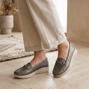 حذاء كاجوال اسود جلد