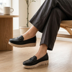 حذاء كاجوال اسود جلد